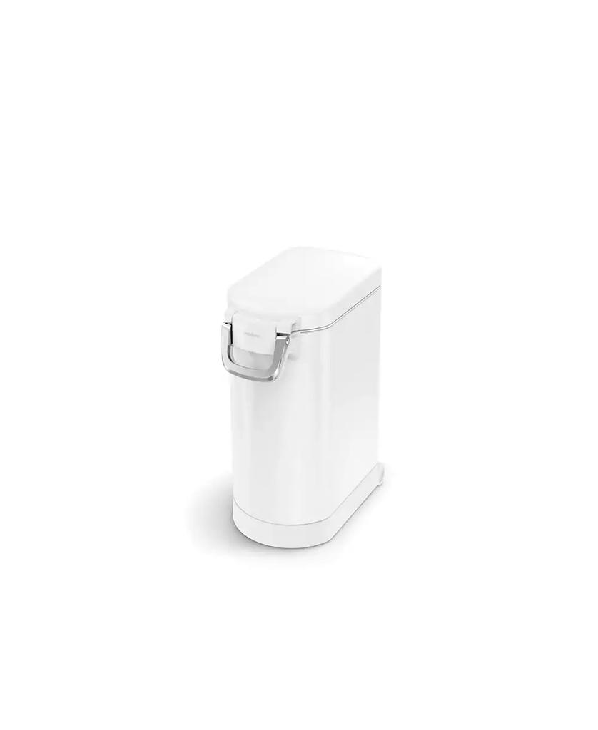 simplehuman Medium Pet Food Can, White Stainless Steel