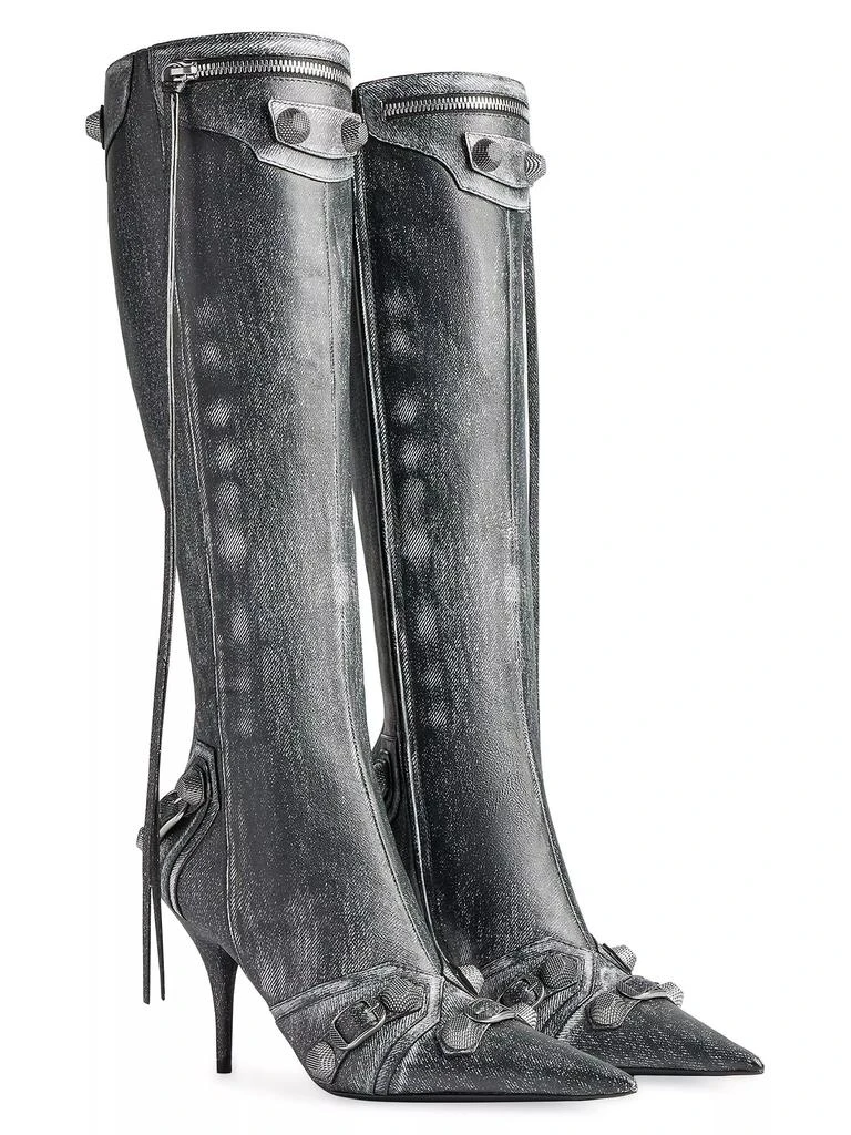 Balenciaga Cagole 90MM Boots Denim Print 2