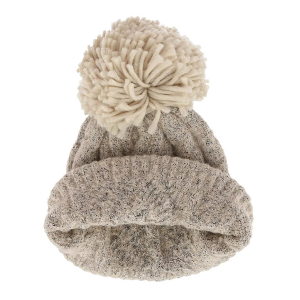 David & Young Women's Chevron Knit Winter Beanie with Matching Yarn Pom 2
