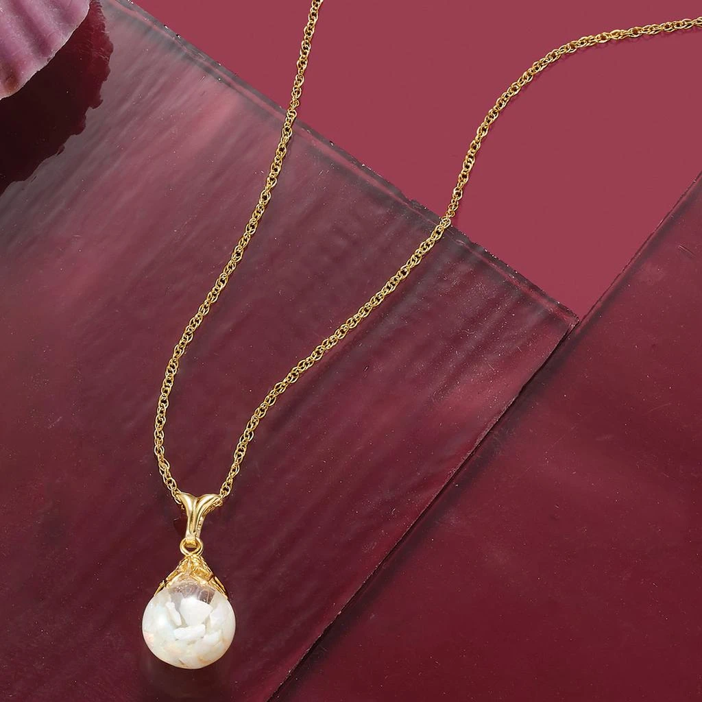 Ross-Simons Floating Opal Pendant Necklace in 14kt Yellow Gold 3