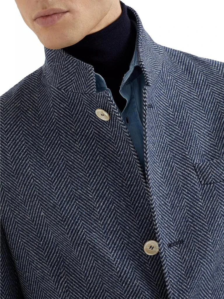 Brunello Cucinelli Chevron Blazer Style Outerwear Jacket 4