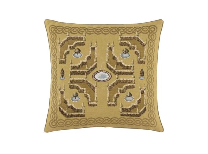 Yves Delorme Yves Delorme - Housse de coussin en coton doré, A La Française 1