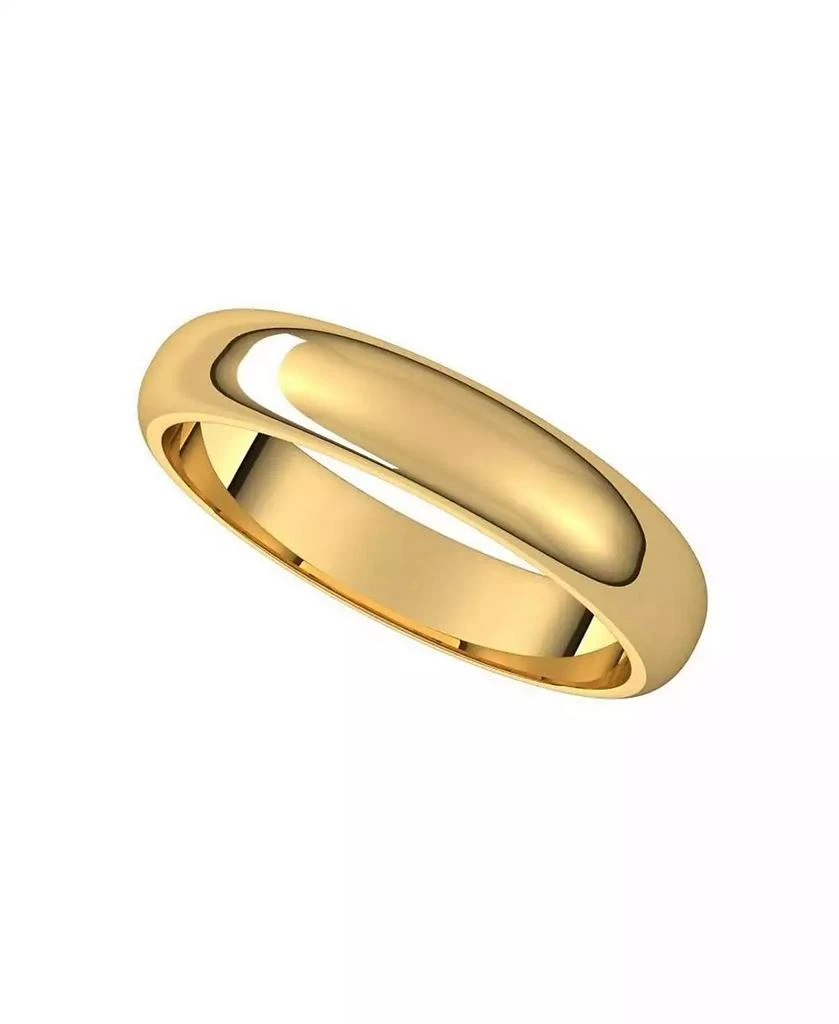 Curata Jewelry Solid 18k Gold 4mm Half Round Wedding Band Ring Sizes 5-12 Wedding Band 5