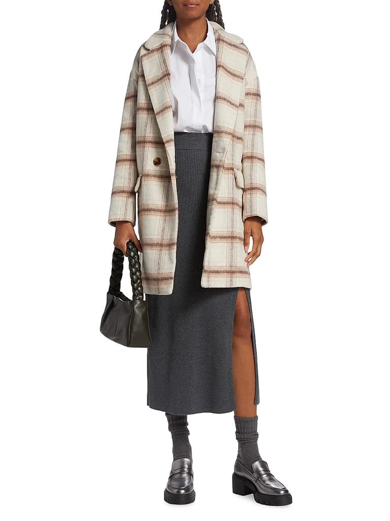Ena Pelly Plaid Wool-Blend Oversized Double-Breasted Coat 2
