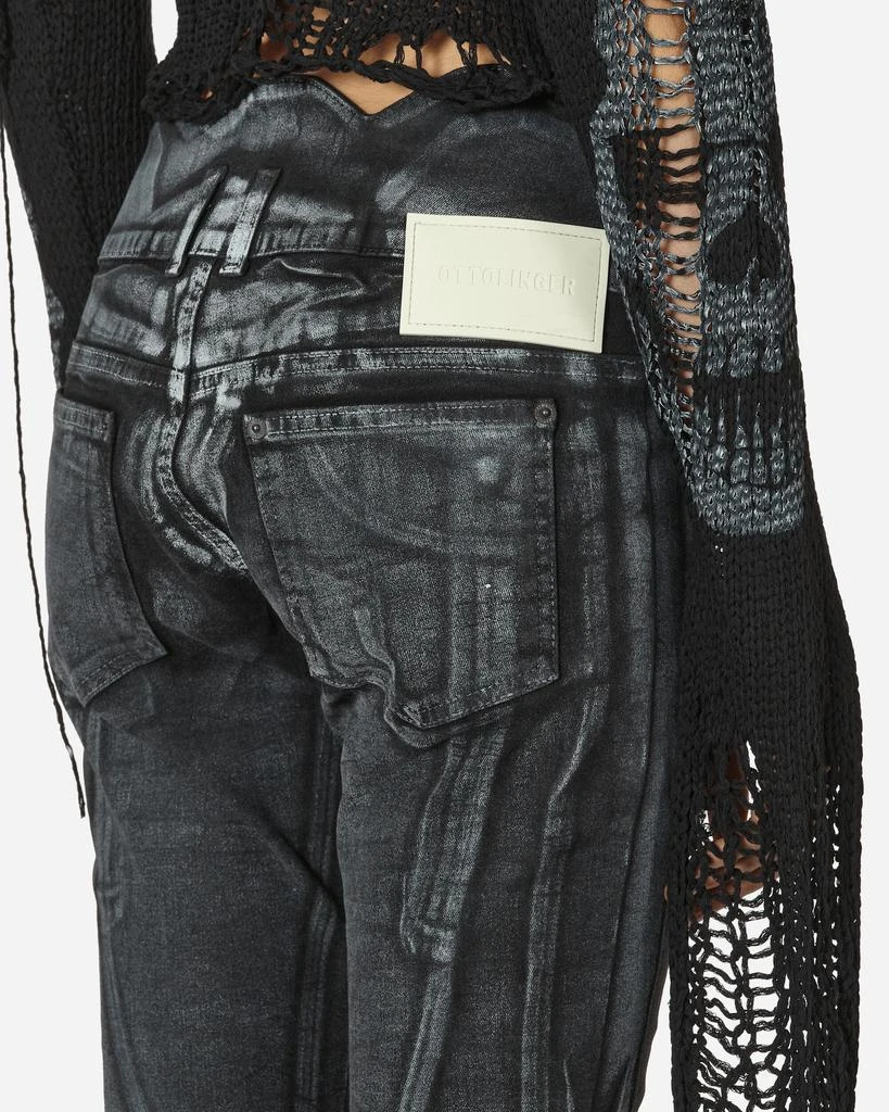 Ottolinger Big Waistband Drape Denim Pants Black / White 5
