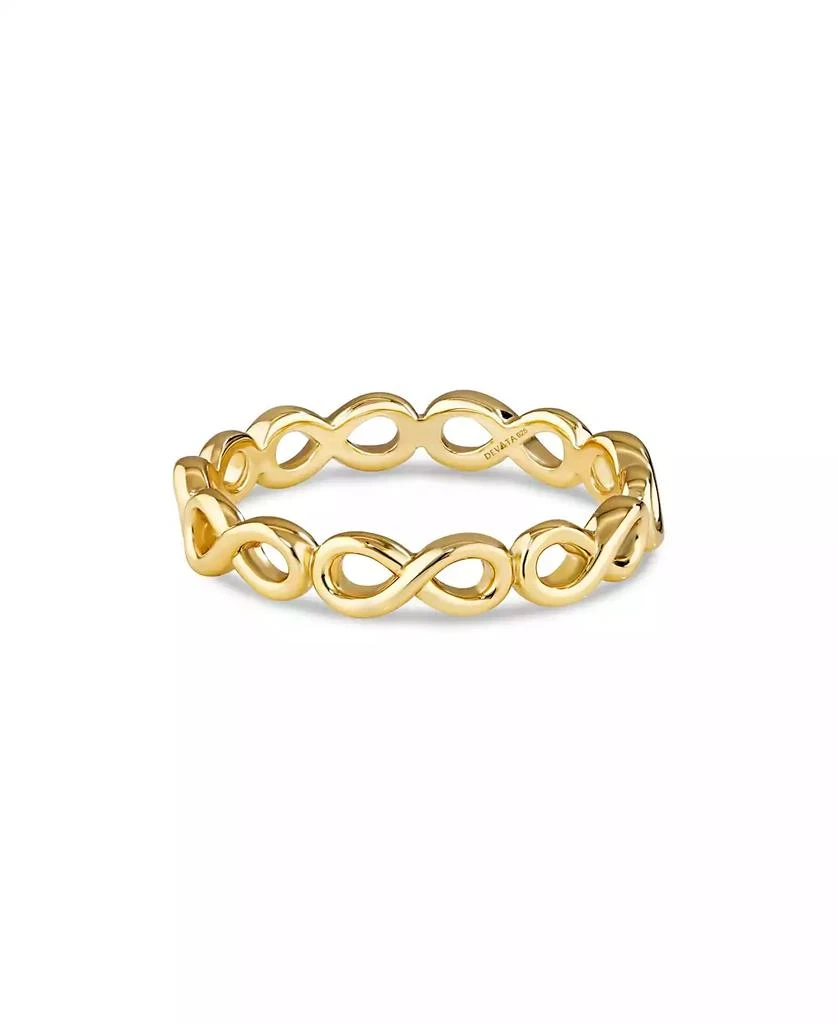 DEVATA Infinity Eternity Ring in Gold Plated Sterling Silver, Size