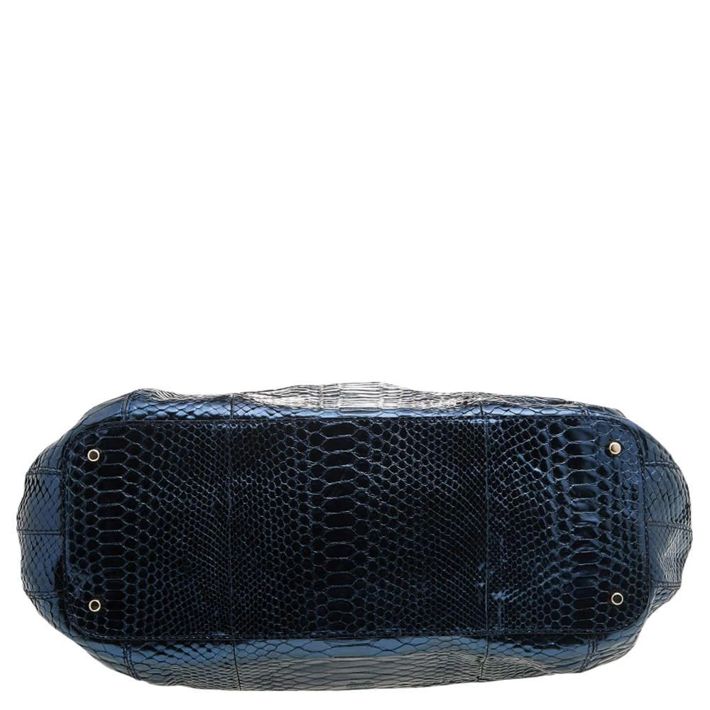 Anya Hindmarch Anya Hindmarch Metallic Blue Python Hector Tote 6