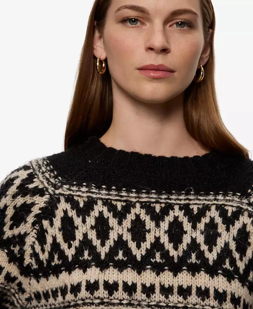Sanctuary Women's Fair-Isle Crewneck Dropped-Shoulder Sweater 4