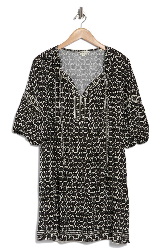 studio 1 short sleeve puff print shift dress