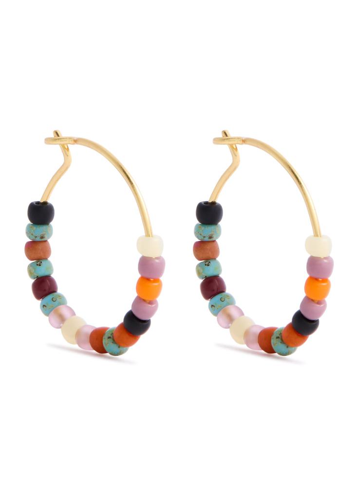 Anni Lu Maya Beach beaded hoop earrings