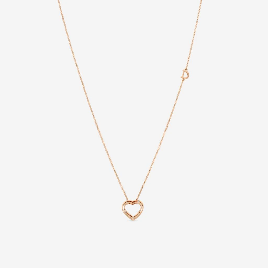 Damiani Damiani 18K Rose Gold Diamond Heart Pendant Necklace 20076846-copy