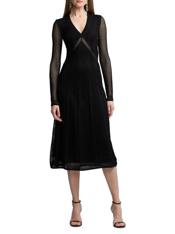 Ralph Lauren Geometric Engineered Silk Midi-Dress 1