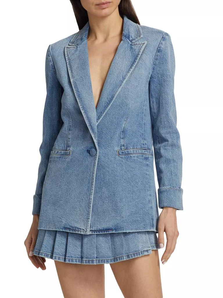 Alice + Olivia Justin Cotton Roll-Cuff Blazer 3