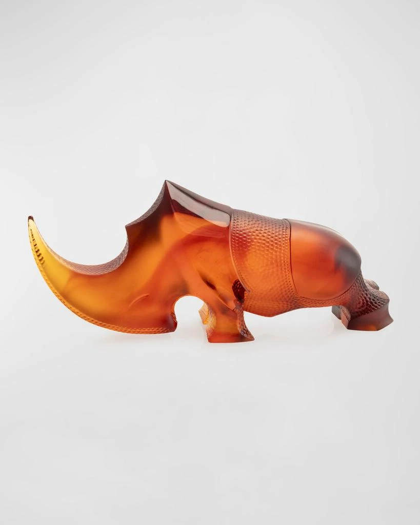 Daum Amber Ongava Rhinoceros Decoration 1