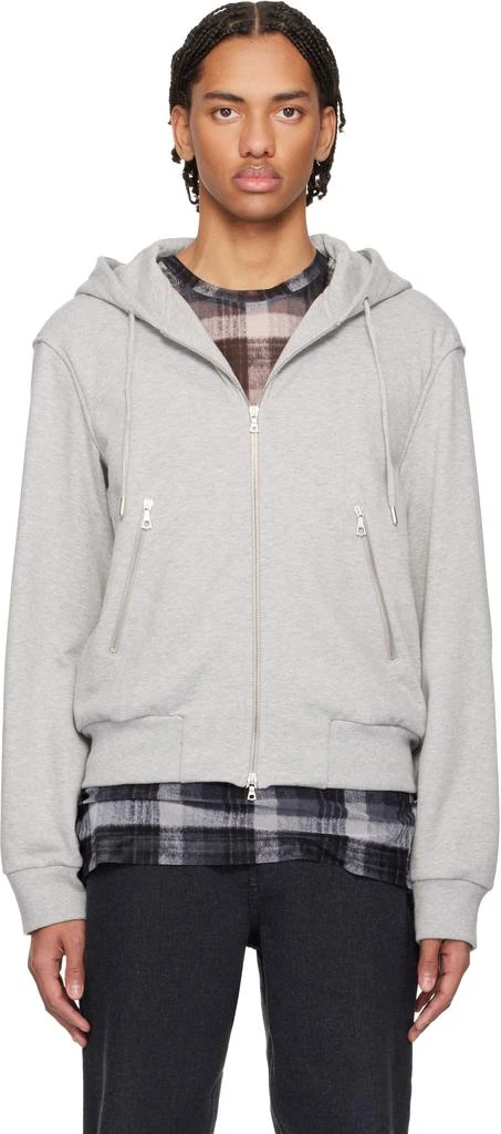 Dries Van Noten Gray Loose Zipped Hoodie 1