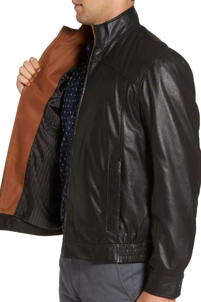 Missani Le Collezioni Contrast Trim Lambskin Leather Jacket 3