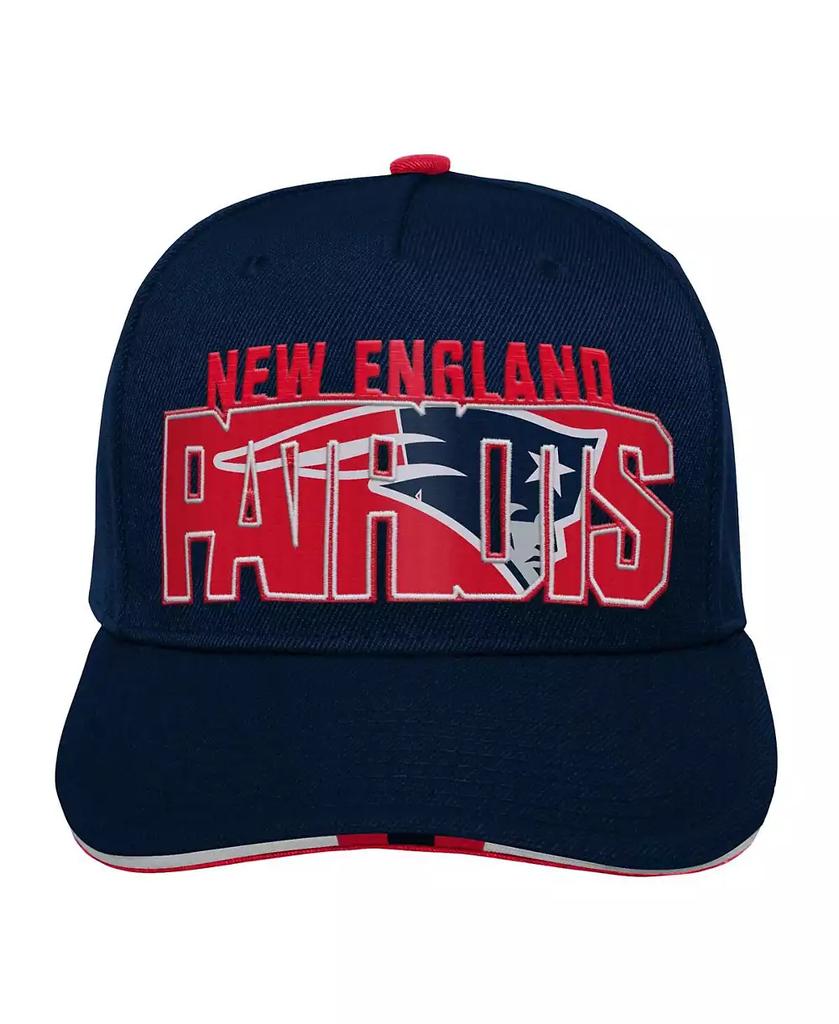 Outerstuff Big Boys and Girls Navy New England Patriots On Trend Precurved A-Frame Snapback Hat