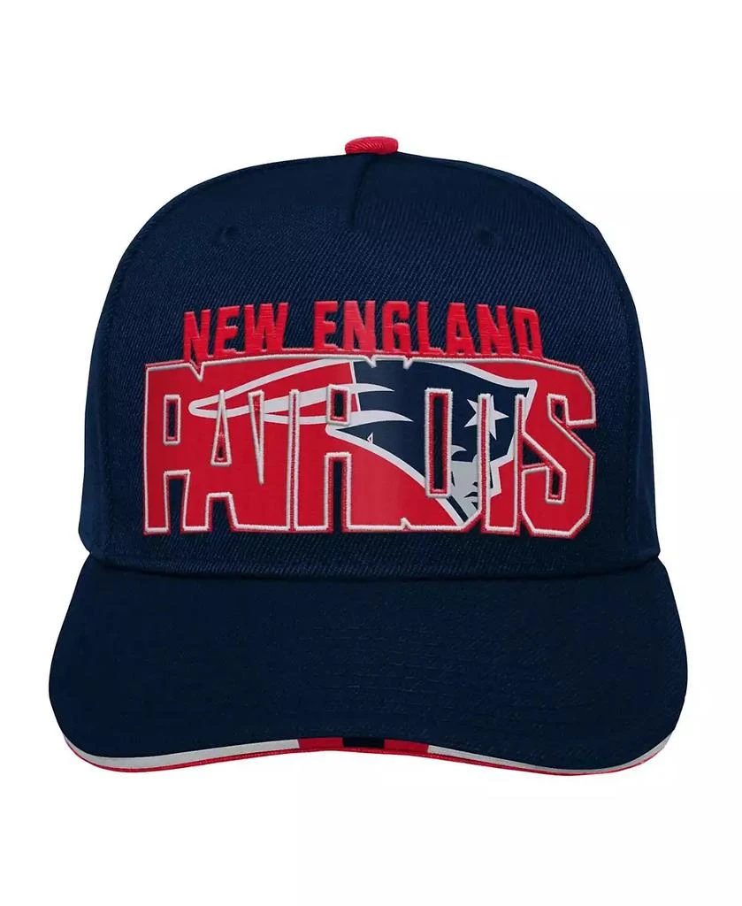 Outerstuff Big Boys and Girls Navy New England Patriots On Trend Precurved A-Frame Snapback Hat 2