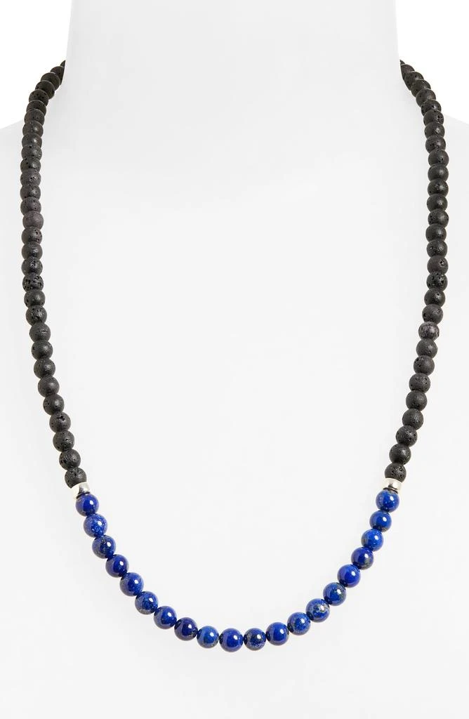 Caputo & Co. Ubud Lava Rock & Lapis Lazuli Beaded Necklace 2