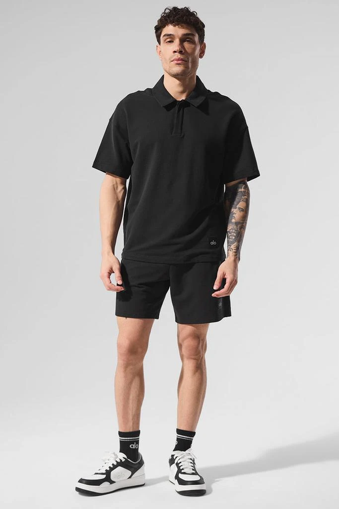 Alo Double Take Short Sleeve Polo - Black 4