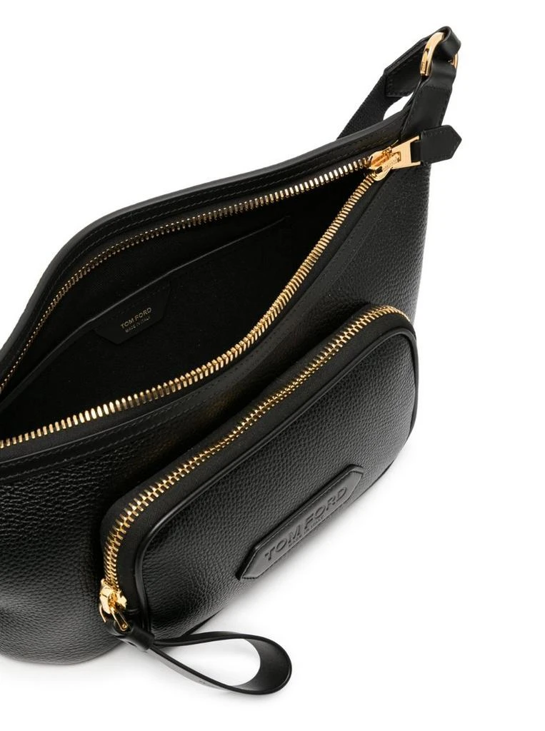 Tom Ford Mens Logo-Appliqué Leather Belt Bag in Black 4