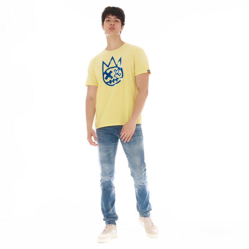 Cult Of Individuality Shimuchan Logo Short Sleeve Crew Neck Tee In Vintage Yellow