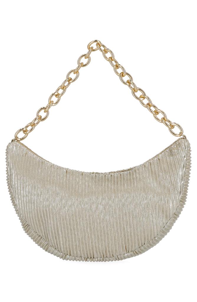 Jessica McClintock Maya Metallic Rib Shoulder Bag