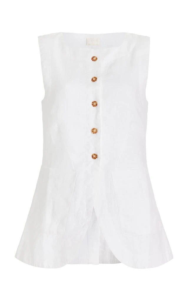 Posse Posse - Exclusive Emma Linen Vest - Ivory - XS - Moda Operandi 1