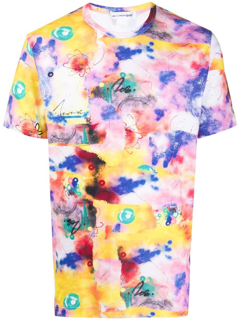 Comme des Garcons abstract print crewneck T-shirt - men -  -  - Yellow