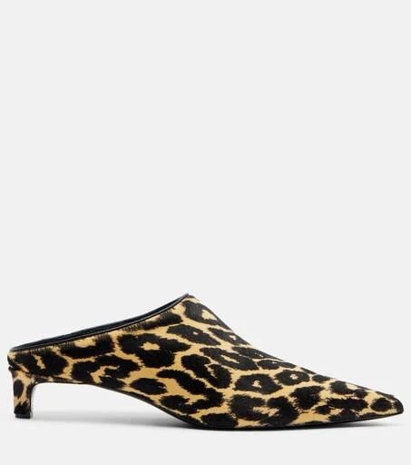 Jil Sander Pointy leopard-print calf hair mules 4