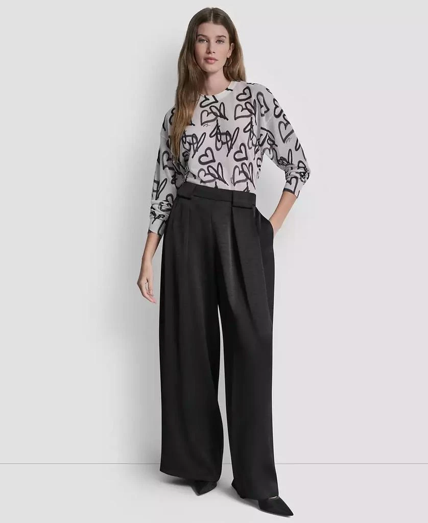 DKNY Women
s Pleated Wide-Leg Pull-On Pants 4