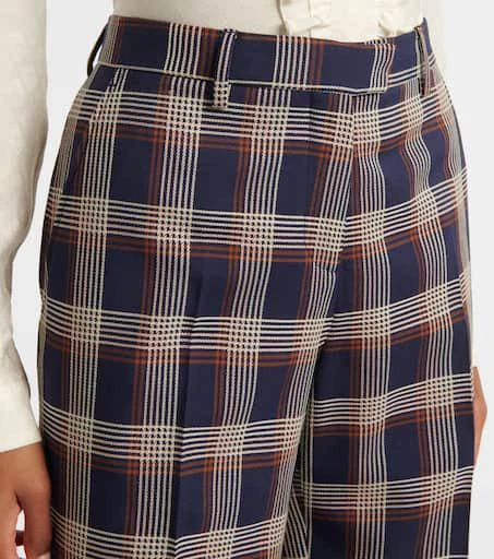 ETRO Checked high-rise wool wide-leg pants 4