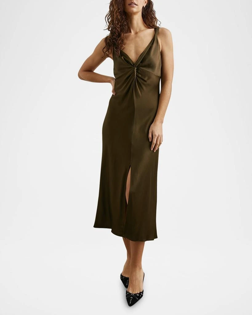 Rails Viviana Twisted Satin Midi Dress - Dresses & Skirts - BeyondStyle