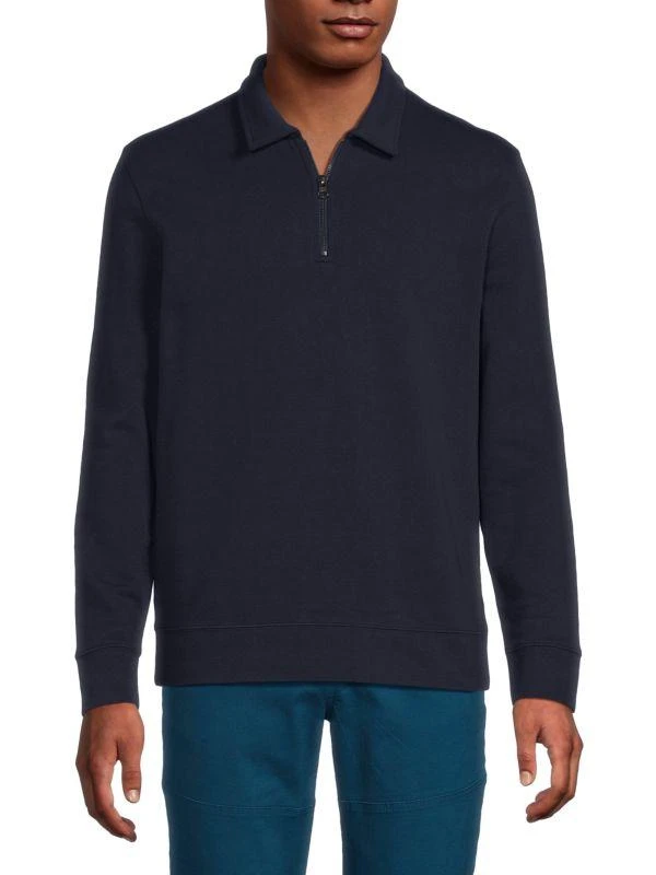 Vince French Terry Zip Up Pullover 1
