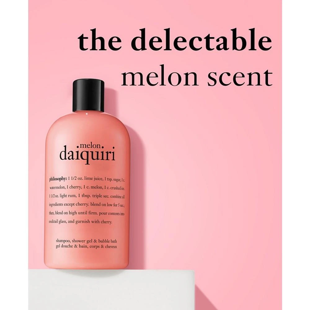 philosophy melon daquiri 3-in-1 shampoo, shower gel and bubble bath, 16 oz 5