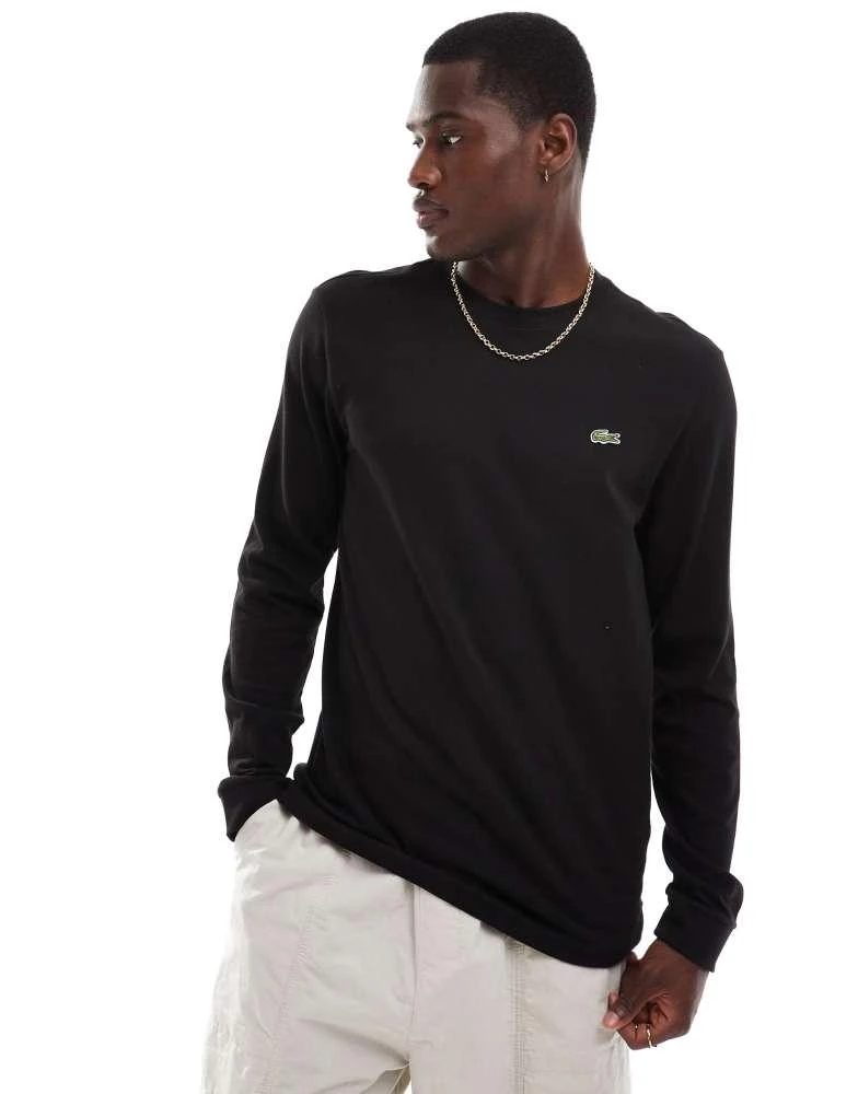 Lacoste Lacoste logo long sleeve t-shirt in black 1