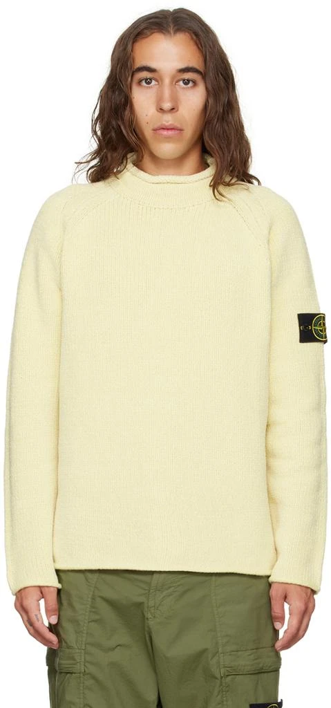 Stone Island Yellow Chenille Sweater 1