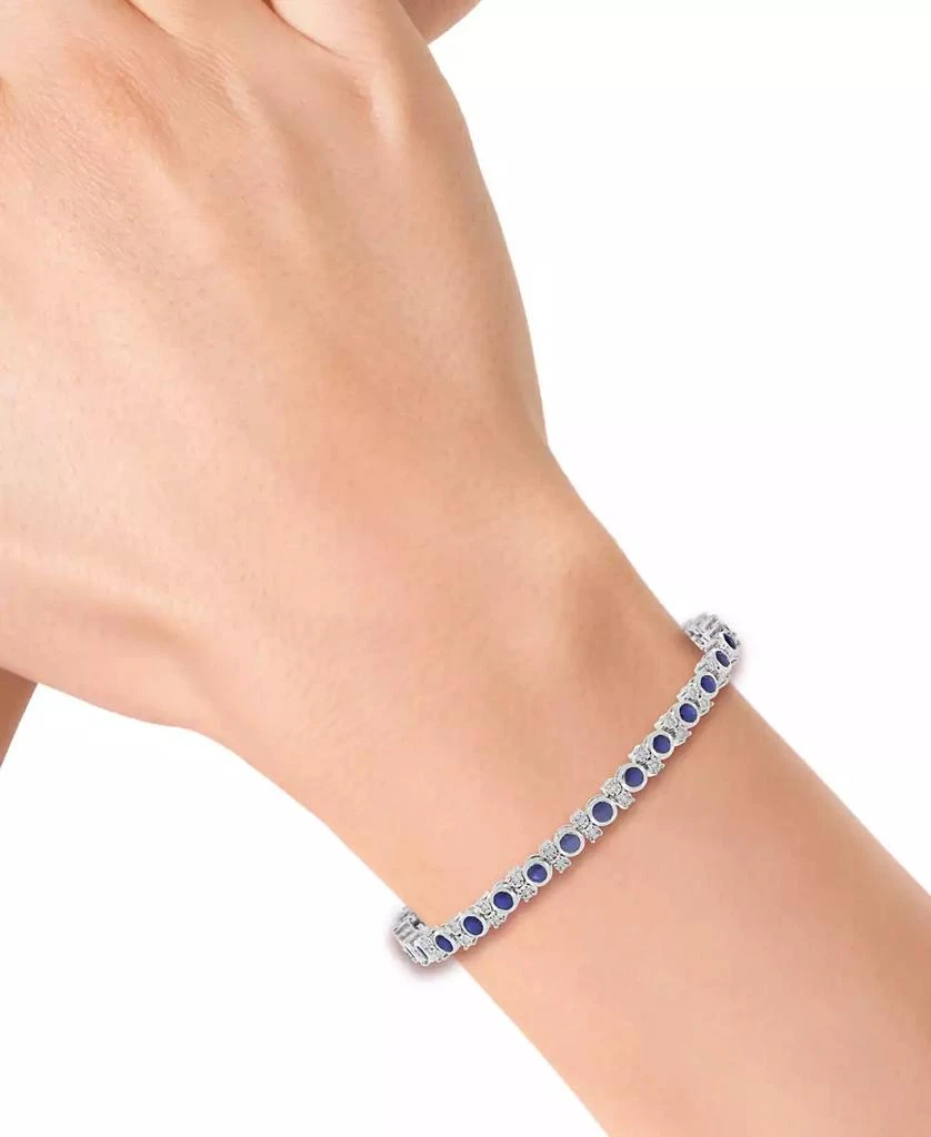 Effy Sapphire (3-1/3 ct. t.w.) 
Diamond (1/4 ct. t.w.) Bracelet in Sterling Silver 3