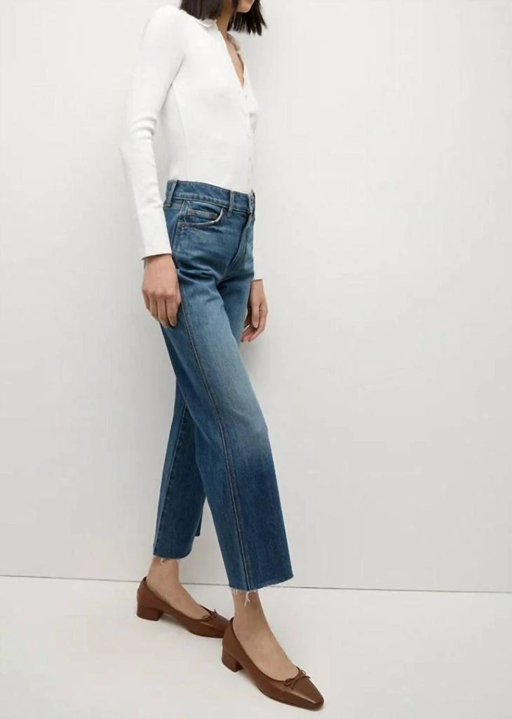 VERONICA BEARD Dylan Straight Leg Raw Hem Jean In Evening Dusk 2