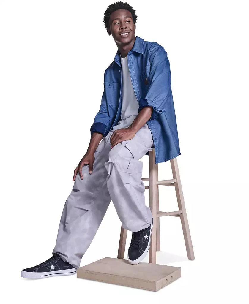 Converse Men
s Collared Jersey Denim Shirt 8