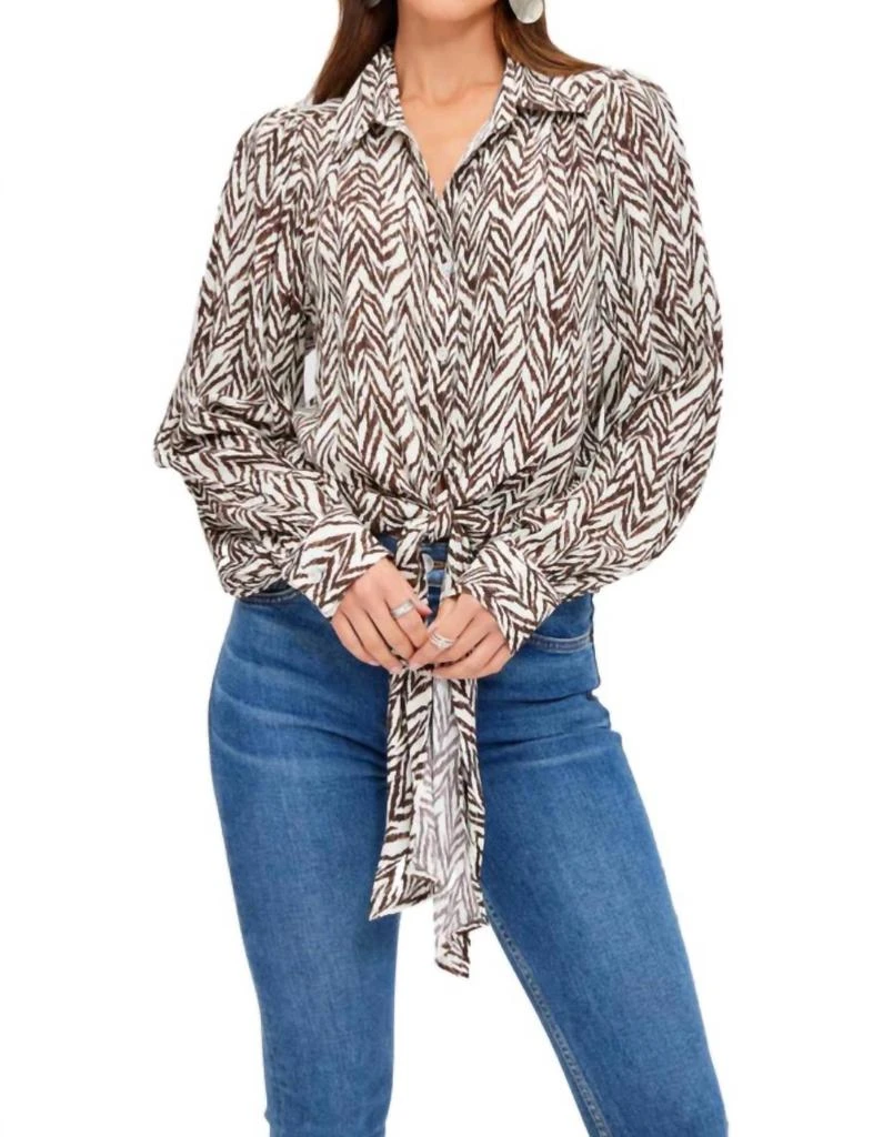 Fifteen Twenty Tie Front Top In Print 2