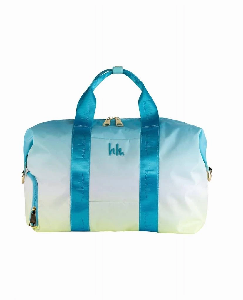 Nicole Miller Women's Nylon Crossbody Weekender Bag In Blue Yellow Ombre 1