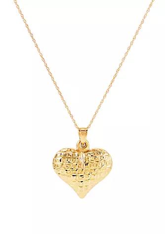 Belk & Co. Co. Heart Pendant Necklace In 10K Yellow Gold