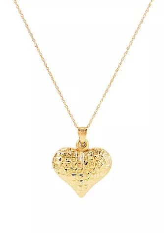 Belk & Co. Co. Heart Pendant Necklace In 10K Yellow Gold 1