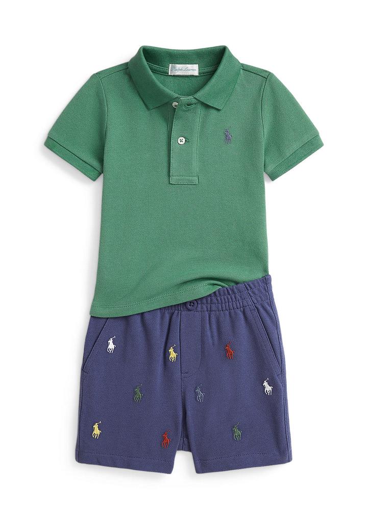Ralph Lauren Baby Boys Mesh Polo Shirt & Short Set