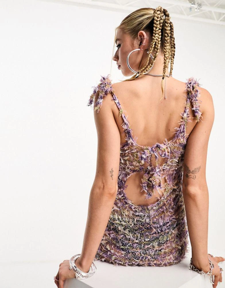 The Ragged Priest The Ragged Priest confetti open knit mini dress with open back co-ord 3