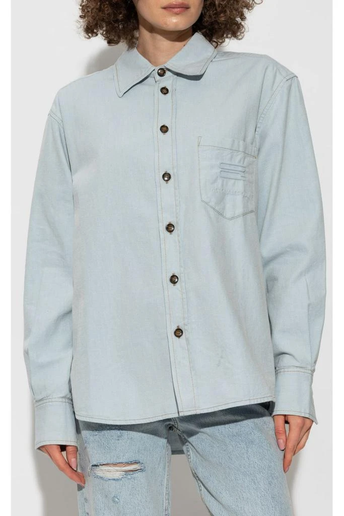 Victoria Beckham Victoria Beckham Logo Embossed Denim Shirt 2