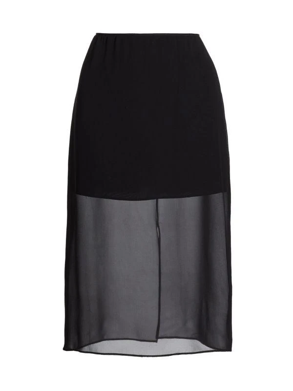 Vince Sheer Silk-Blend Pencil Skirt 5