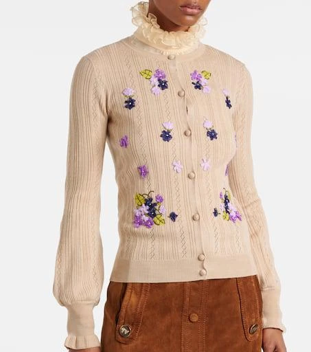 Valentino Embroidered virgin wool cardigan 5