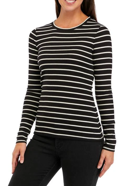 Crown & Ivy™ Ivy Womens Ribbed Knit T Shirt 1
